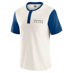 Indianapolis Colts Darius Rucker Collection Henley Colorblock Slub Pocket T-Shirt - Cream - Fanatics