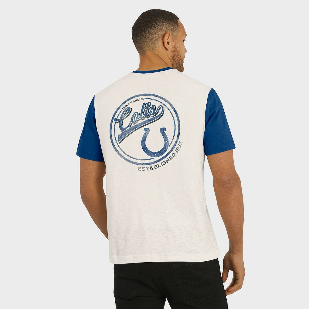 Indianapolis Colts Darius Rucker Collection Henley Colorblock Slub Pocket T-Shirt - Cream - Fanatics