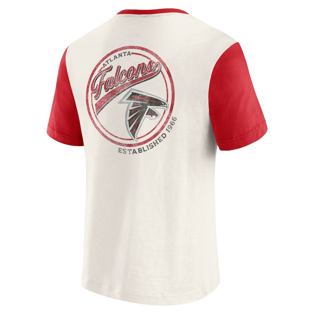 Atlanta Falcons Darius Rucker Collection Henley Colorblock Slub Pocket T-Shirt - Cream - Fanatics