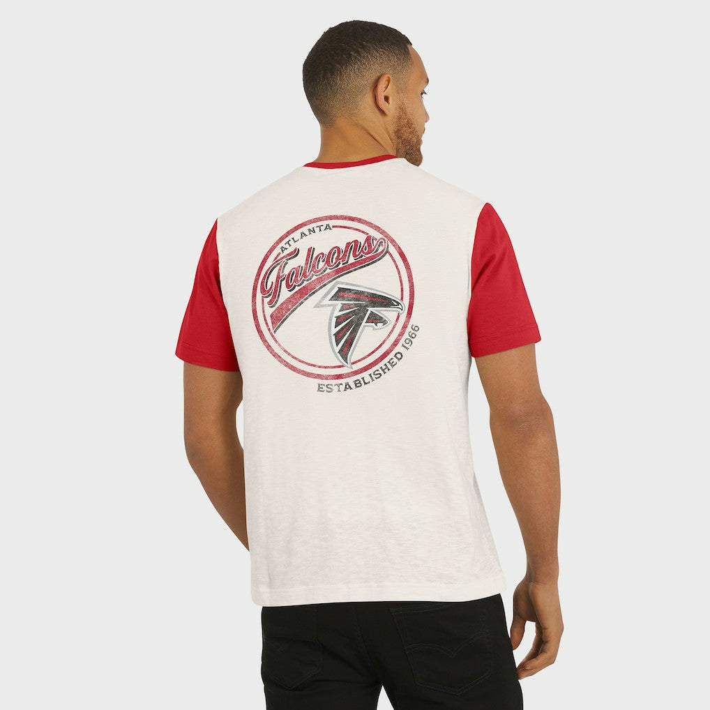 Atlanta Falcons Darius Rucker Collection Henley Colorblock Slub Pocket T-Shirt - Cream - Fanatics