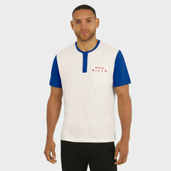 Buffalo Bills Darius Rucker Collection Henley Colorblock Slub Pocket T-Shirt - Cream - Fanatics