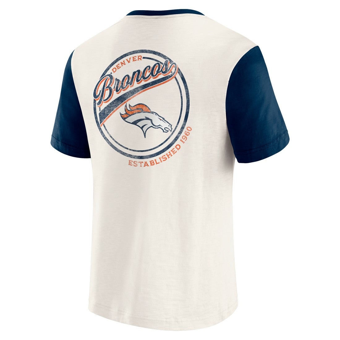 Denver Broncos Darius Rucker Collection Henley Colorblock Slub Pocket T-Shirt - Cream - Fanatics