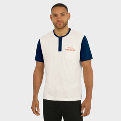 Denver Broncos Darius Rucker Collection Henley Colorblock Slub Pocket T-Shirt - Cream - Fanatics