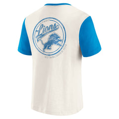 Detroit Lions Darius Rucker Collection Henley Colorblock Slub Pocket T-Shirt - Cream - Fanatics