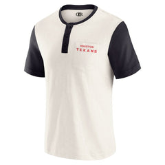 Houston Texans Darius Rucker Collection Henley Colorblock Slub Pocket T-Shirt - Cream - Fanatics