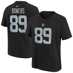Brock Bowers Las Vegas Raiders Youth Player Name & Number T-Shirt - Black - Nike
