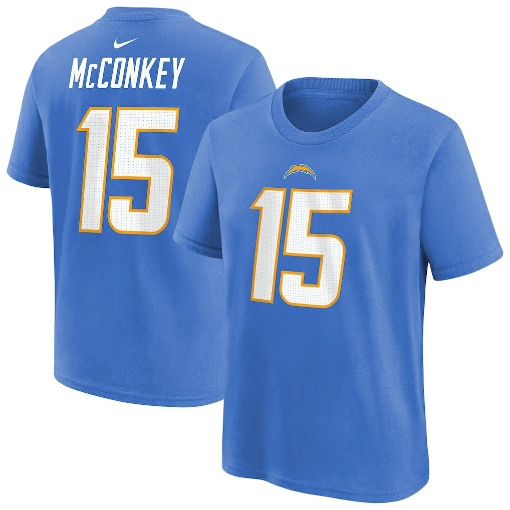 Ladd McConkey Los Angeles Chargers Youth Player Name & Number T-Shirt - Powder Blue - Nike