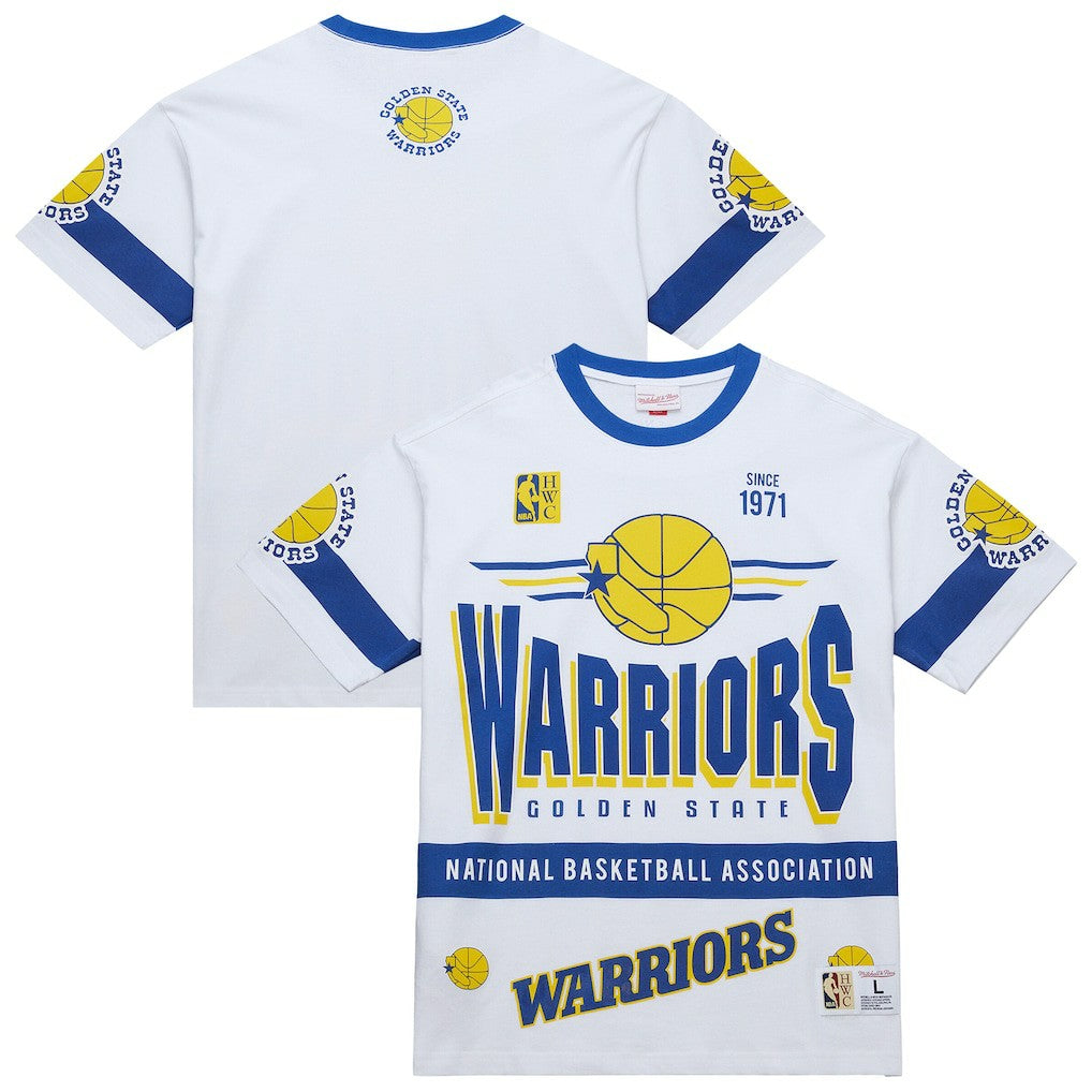 Mitchell & Ness Golden State Warriors Unisex Hardwood Classics Vintage Team Origins Premium T-Shirt White
