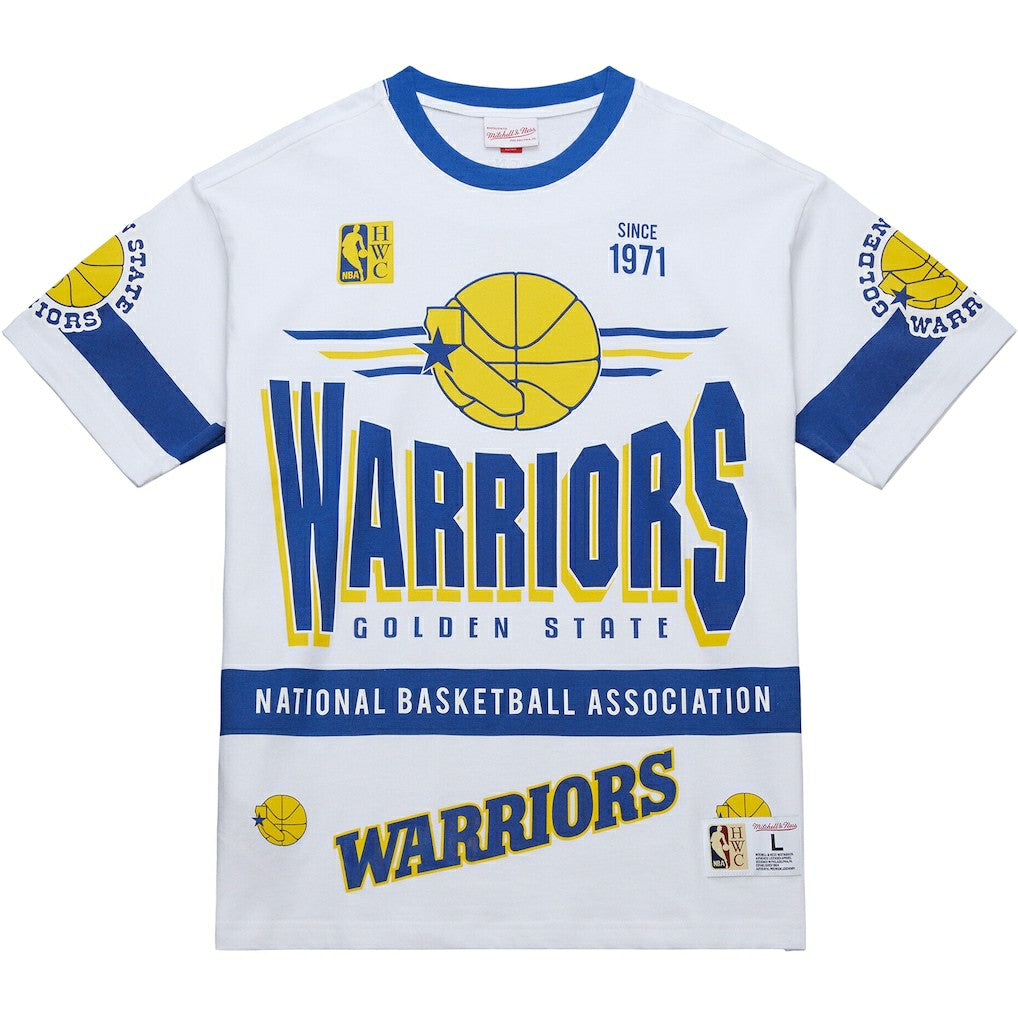 Mitchell & Ness Golden State Warriors Unisex Hardwood Classics Vintage Team Origins Premium T-Shirt White