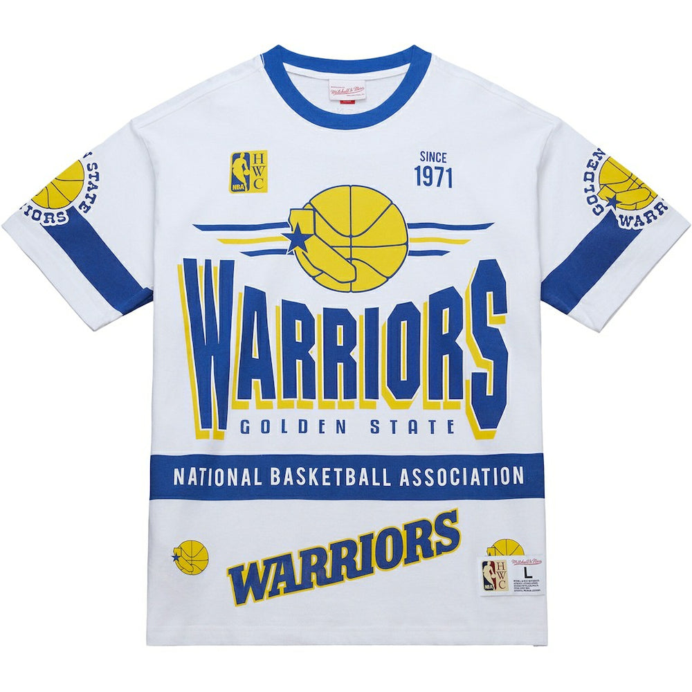 Mitchell & Ness Golden State Warriors Unisex Hardwood Classics Vintage Team Origins Premium T-Shirt White