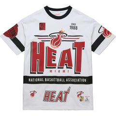 Mitchell & Ness Miami Heat Unisex Hardwood Classics Vintage Team Origins Premium T-Shirt White