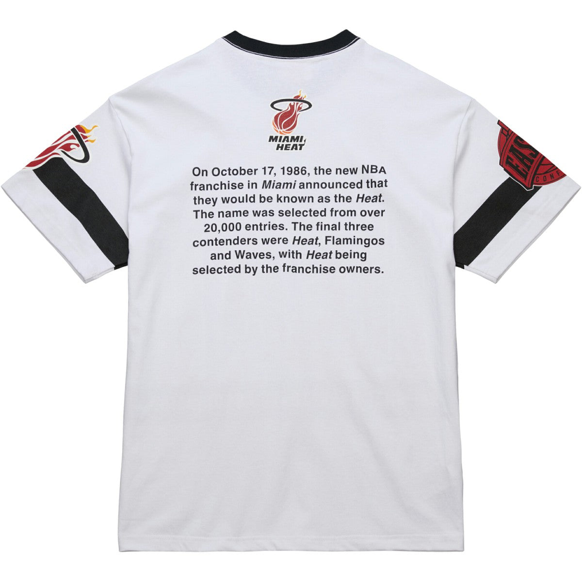 Mitchell & Ness Miami Heat Unisex Hardwood Classics Vintage Team Origins Premium T-Shirt White