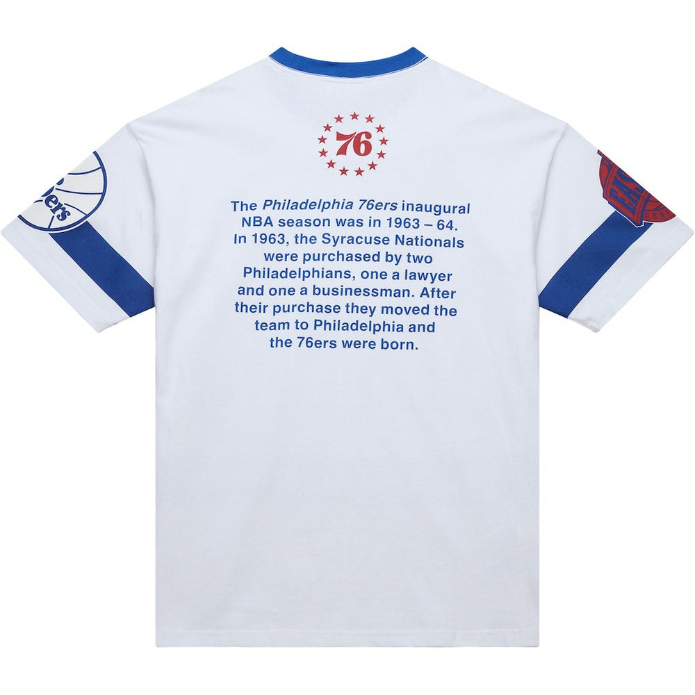 Mitchell & Ness Philadelphia 76ers Unisex Hardwood Classics Vintage Team Origins Premium T-Shirt White