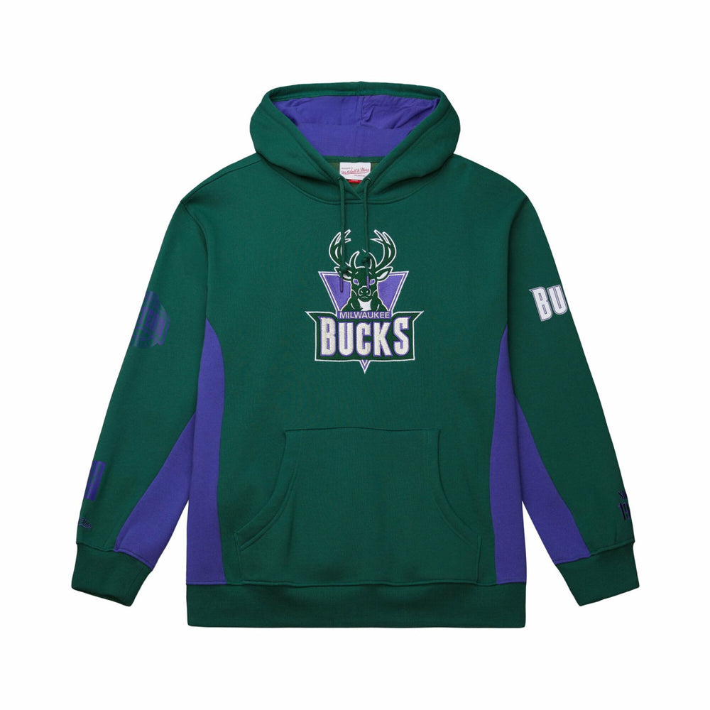 Mitchell & Ness Milwaukee Bucks Hardwood Classics Team Origins Fleece Pullover Hoodie Hunter Green
