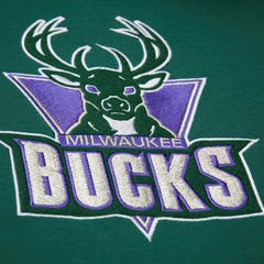 Mitchell & Ness Milwaukee Bucks Hardwood Classics Team Origins Fleece Pullover Hoodie Hunter Green
