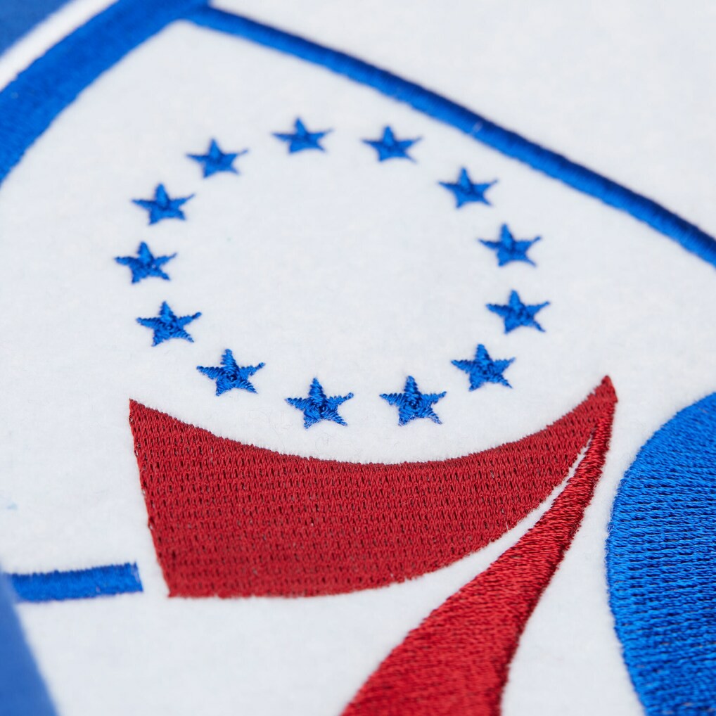 Mitchell & Ness Philadelphia 76ers Hardwood Classics Team Origins Fleece Pullover Hoodie Royal