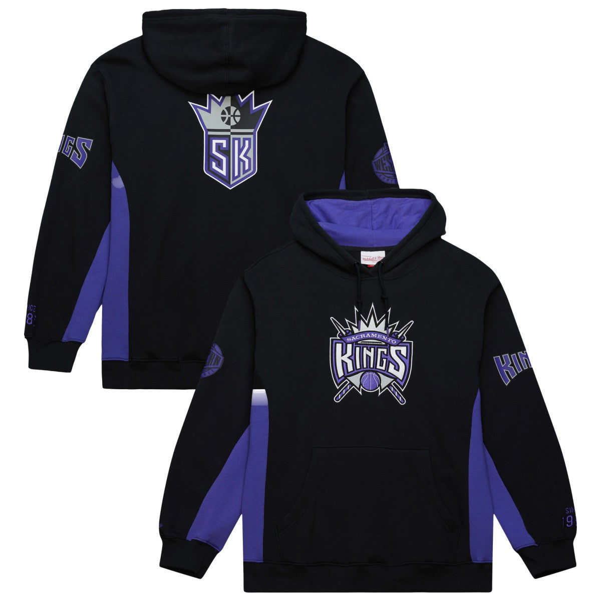 Mitchell & Ness Sacramento Kings Hardwood Classics Team Origins Fleece Pullover Hoodie Black