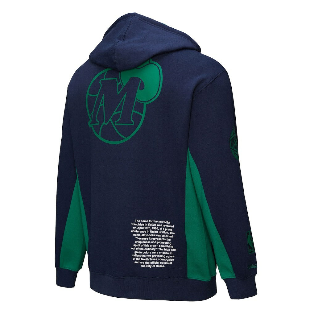 Mitchell & Ness Dallas Mavericks Hardwood Classics Team Origins Fleece Pullover Hoodie Navy