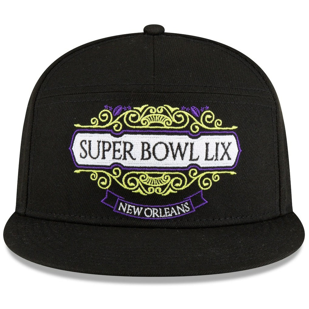 Philadelphia Eagles New Era Super Bowl LIX Tarmac Split Panel 9FIFTY Snapback Hat - Black - NFL