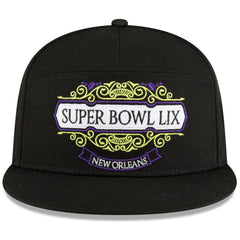 Philadelphia Eagles New Era Super Bowl LIX Tarmac Split Panel 9FIFTY Snapback Hat - Black - NFL