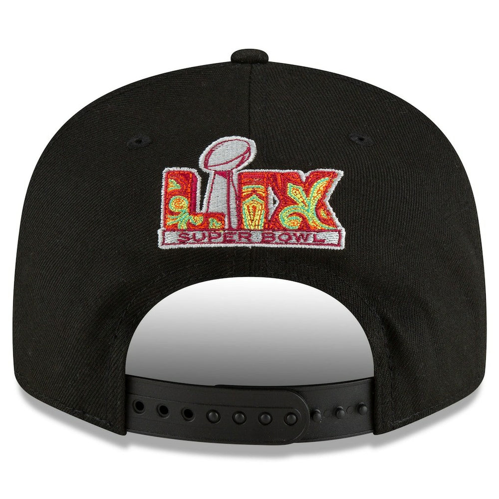 Philadelphia Eagles New Era Super Bowl LIX Tarmac Split Panel 9FIFTY Snapback Hat - Black - NFL