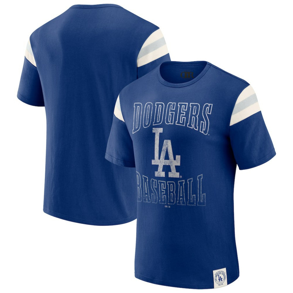 Los Angeles Dodgers Darius Rucker Collection by Fanatics Distressed Sleeve Stripe T-Shirt Online