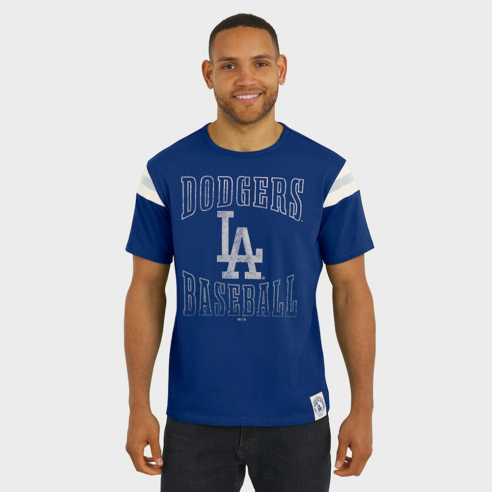 Los Angeles Dodgers Darius Rucker Collection by Fanatics Distressed Sleeve Stripe T-Shirt Online