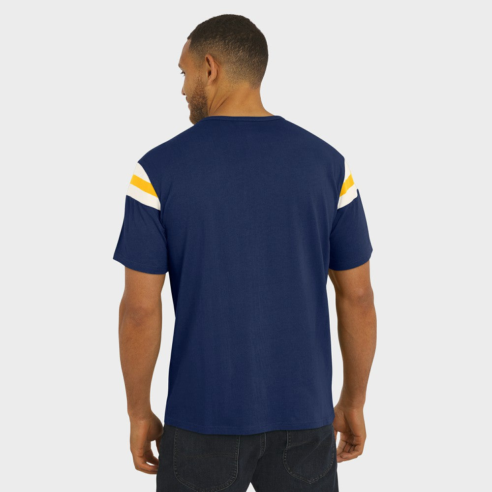 Milwaukee Brewers Darius Rucker Collection by Fanatics Distressed Sleeve Stripe T-Shirt Near Me