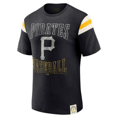 Pittsburgh Pirates Darius Rucker Collection by Fanatics Distressed Sleeve Stripe T-Shirt Sale
