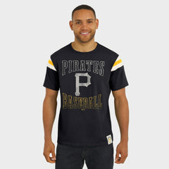 Pittsburgh Pirates Darius Rucker Collection by Fanatics Distressed Sleeve Stripe T-Shirt Sale