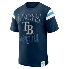 Tampa Bay Rays Darius Rucker Collection by Fanatics Distressed Sleeve Stripe T-Shirt Near Me