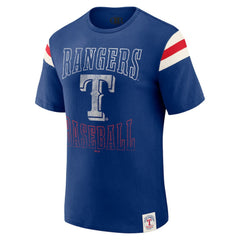 Texas Rangers Darius Rucker Collection by Fanatics Distressed Sleeve Stripe T-Shirt Near Me