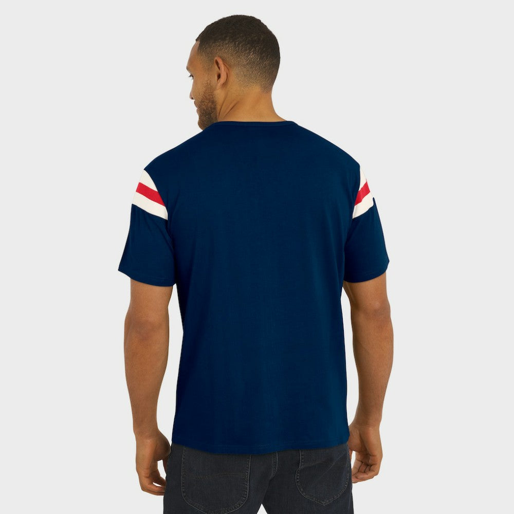 Atlanta Braves Darius Rucker Collection by Fanatics Distressed Sleeve Stripe T-Shirt Outlet