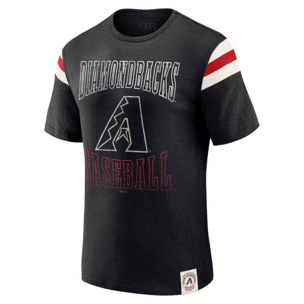 Arizona Diamondbacks Darius Rucker Collection by Fanatics Distressed Sleeve Stripe T-Shirt Sale