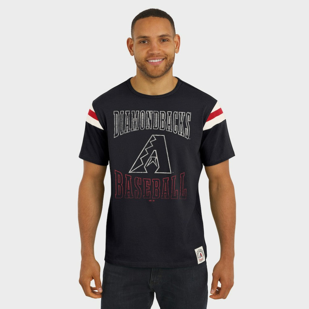 Arizona Diamondbacks Darius Rucker Collection by Fanatics Distressed Sleeve Stripe T-Shirt Sale