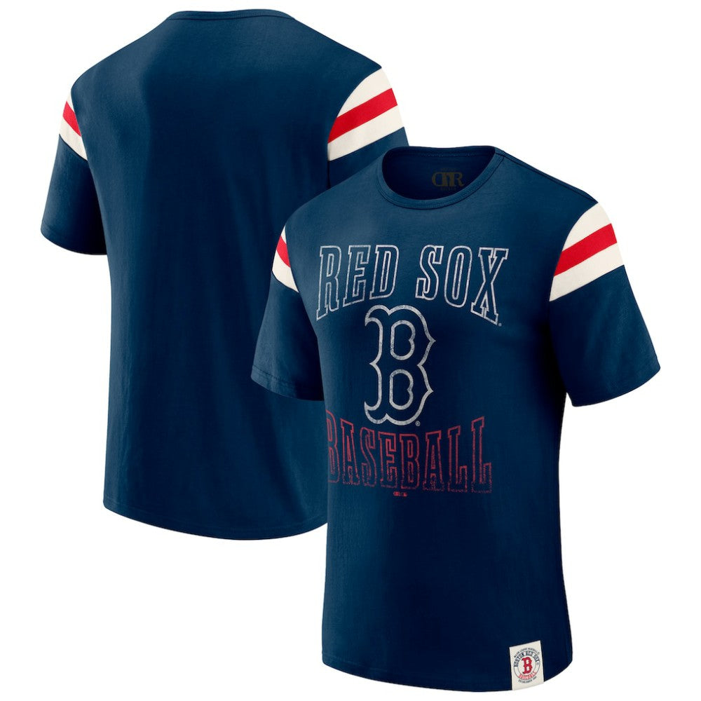 Boston Red Sox Darius Rucker Collection by Fanatics Distressed Sleeve Stripe T-Shirt Discount