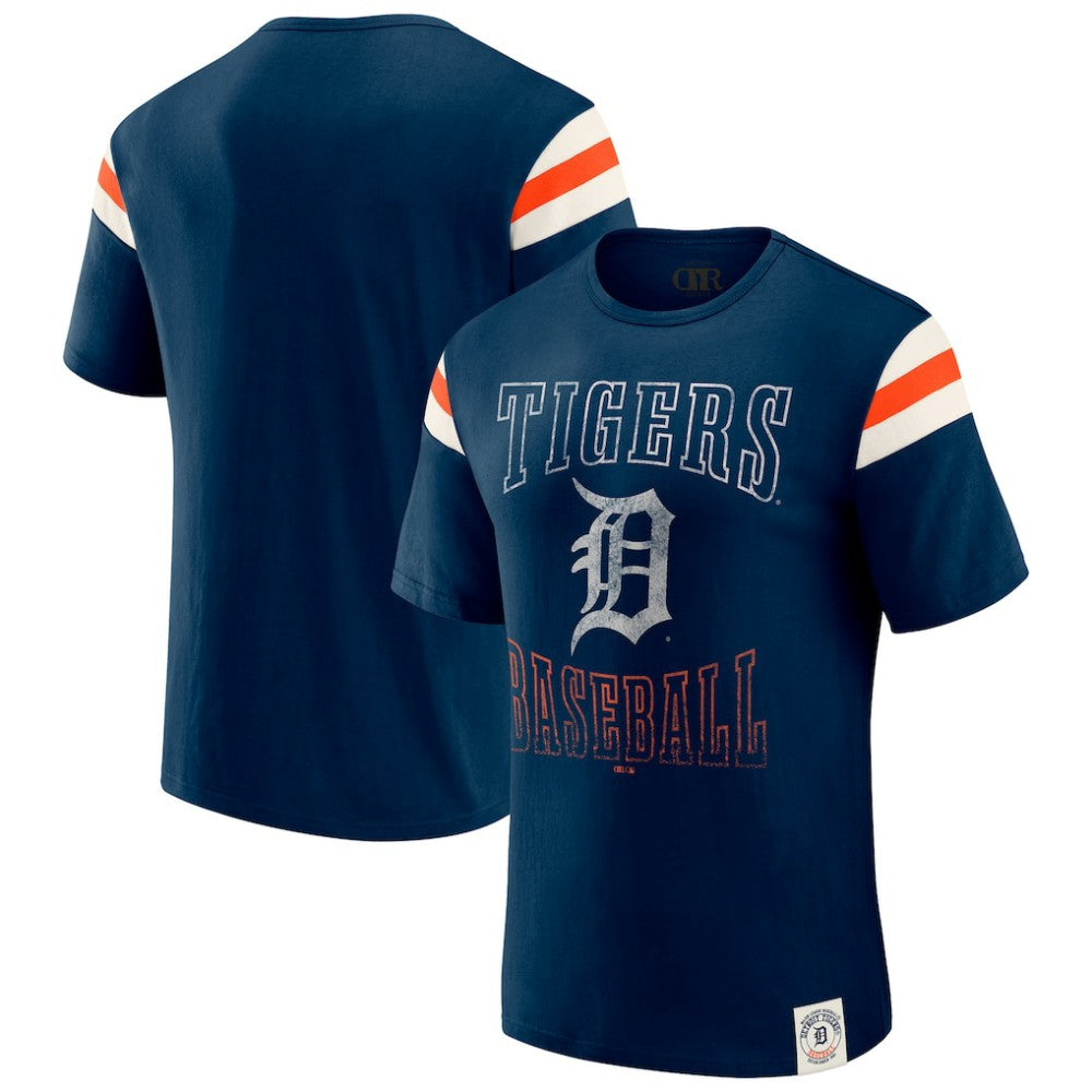 Detroit Tigers Darius Rucker Collection by Fanatics Distressed Sleeve Stripe T-Shirt Sale