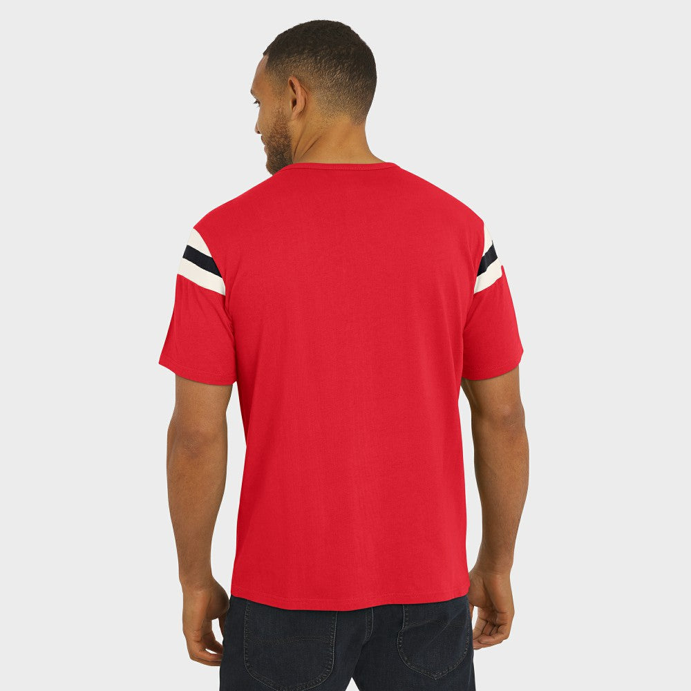 Cincinnati Reds Darius Rucker Collection by Fanatics Distressed Sleeve Stripe T-Shirt Online