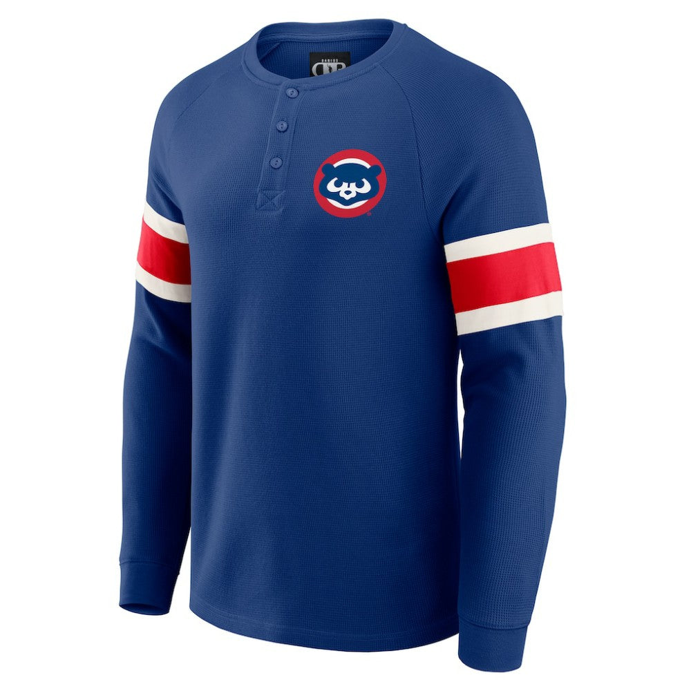 Chicago Cubs Darius Rucker Collection by Fanatics Waffle-Knit Raglan Long Sleeve Henley T-Shirt Discount