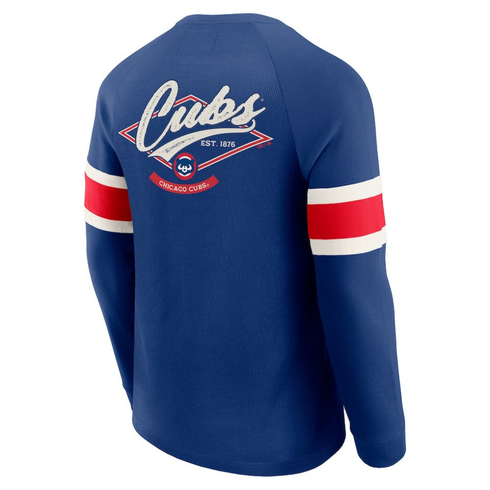 Chicago Cubs Darius Rucker Collection by Fanatics Waffle-Knit Raglan Long Sleeve Henley T-Shirt Discount