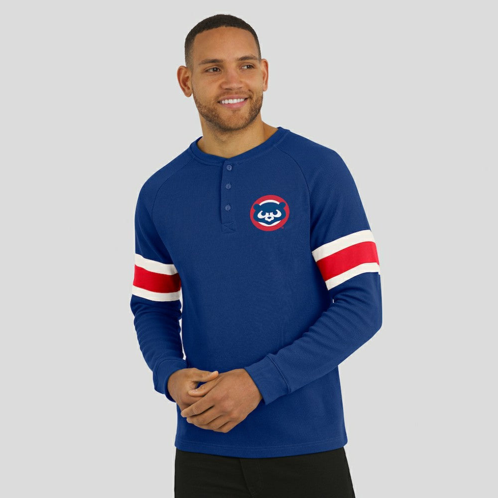 Chicago Cubs Darius Rucker Collection by Fanatics Waffle-Knit Raglan Long Sleeve Henley T-Shirt Discount