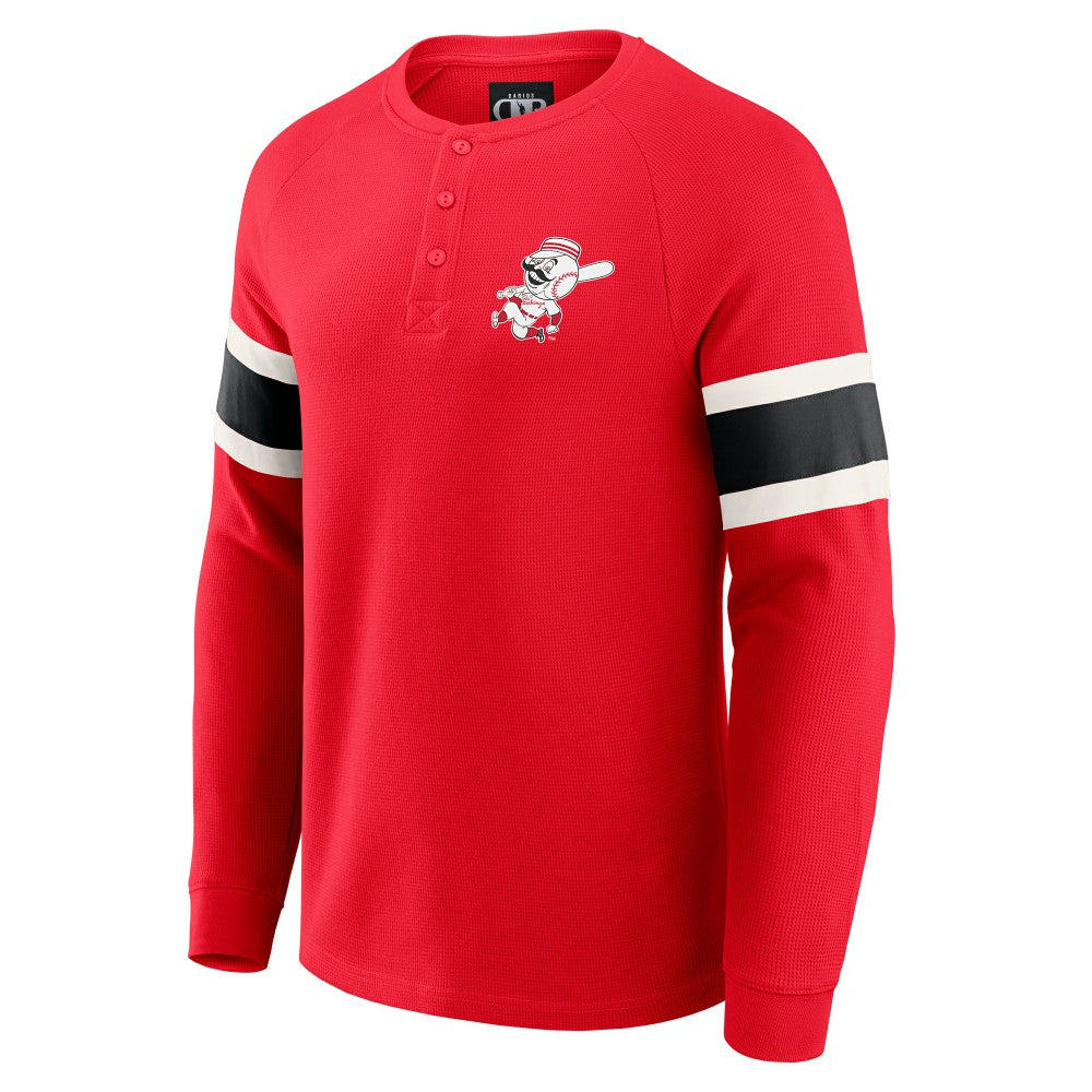 Cincinnati Reds Darius Rucker Collection by Fanatics Waffle-Knit Raglan Long Sleeve Henley T-Shirt for sale