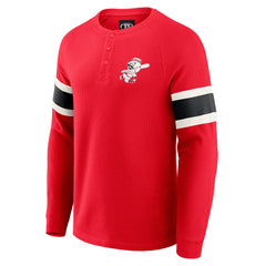 Cincinnati Reds Darius Rucker Collection by Fanatics Waffle-Knit Raglan Long Sleeve Henley T-Shirt for sale