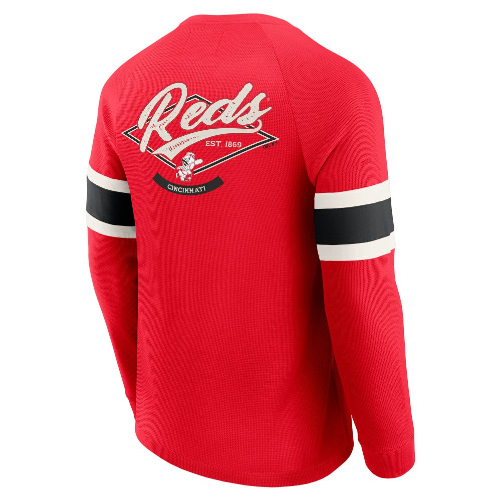 Cincinnati Reds Darius Rucker Collection by Fanatics Waffle-Knit Raglan Long Sleeve Henley T-Shirt for sale