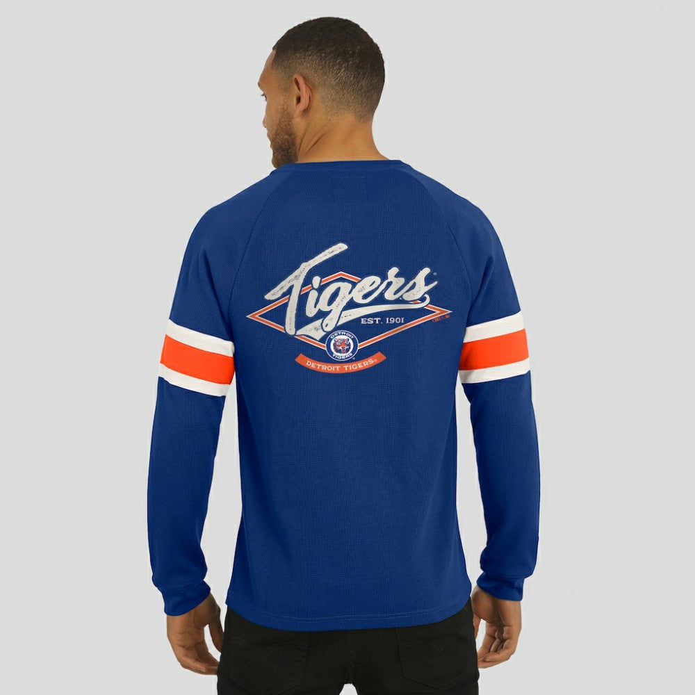 Detroit Tigers Darius Rucker Collection by Fanatics Waffle-Knit Raglan Long Sleeve Henley T-Shirt Sale