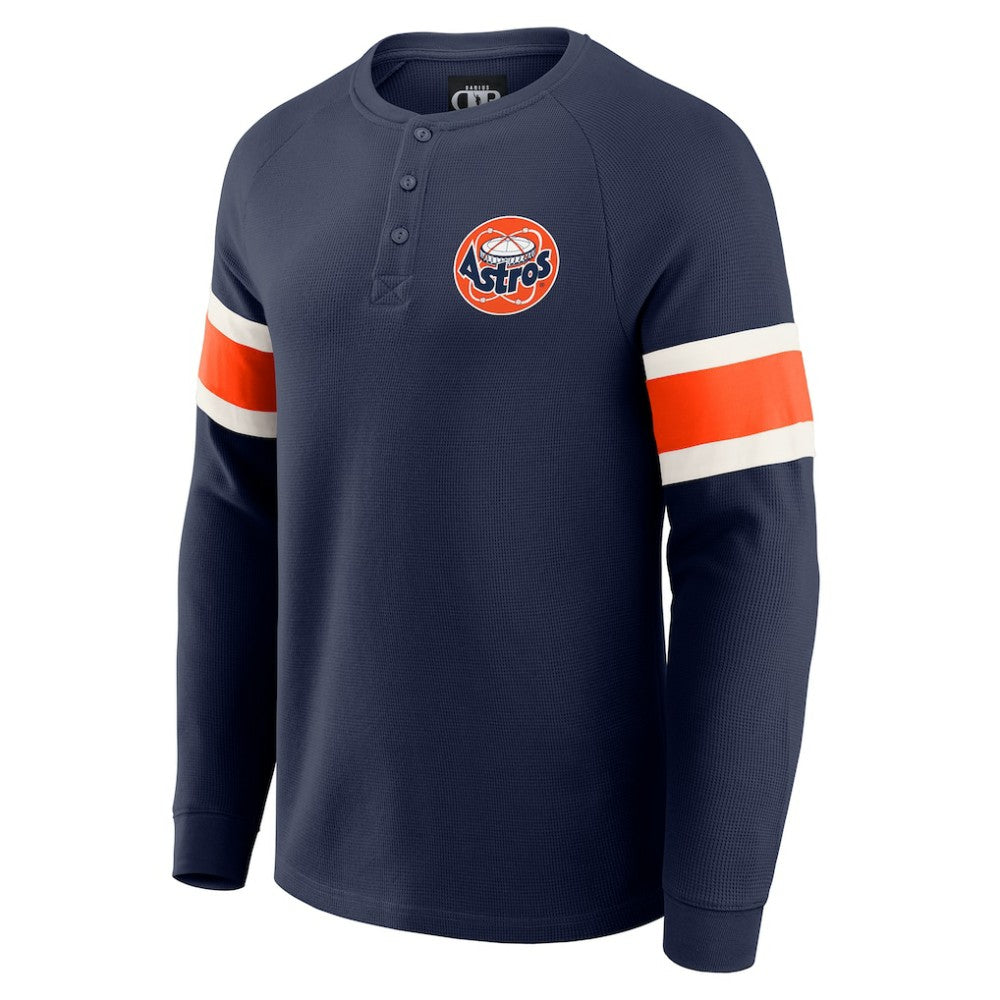 Houston Astros Darius Rucker Collection by Fanatics Waffle-Knit Raglan Long Sleeve Henley T-Shirt Outlet