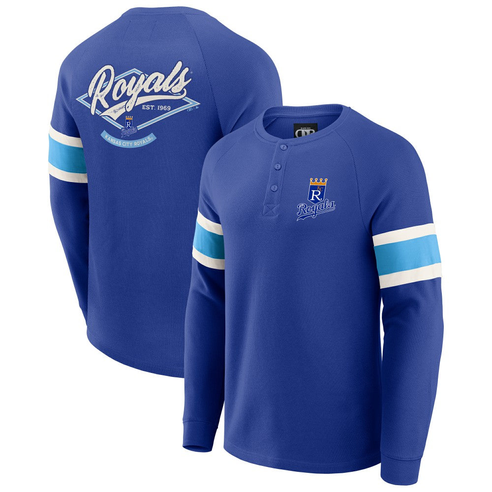 Kansas City Royals Darius Rucker Collection by Fanatics Waffle-Knit Raglan Long Sleeve Henley T-Shirt Near Me