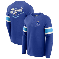 Kansas City Royals Darius Rucker Collection by Fanatics Waffle-Knit Raglan Long Sleeve Henley T-Shirt Near Me