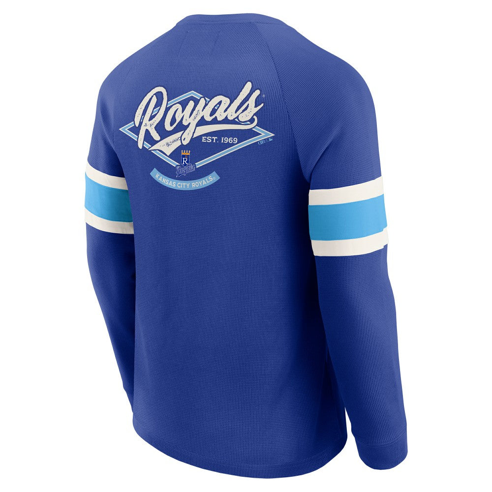 Kansas City Royals Darius Rucker Collection by Fanatics Waffle-Knit Raglan Long Sleeve Henley T-Shirt Near Me
