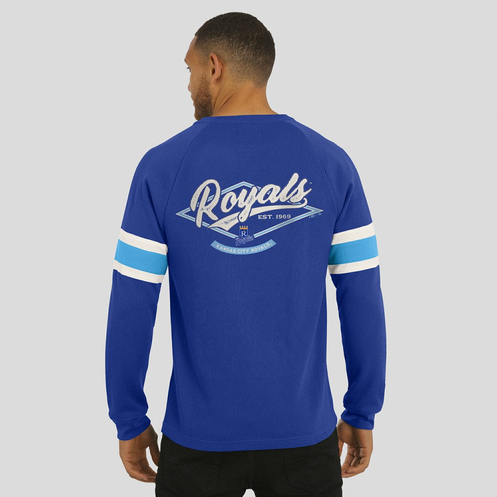 Kansas City Royals Darius Rucker Collection by Fanatics Waffle-Knit Raglan Long Sleeve Henley T-Shirt Near Me